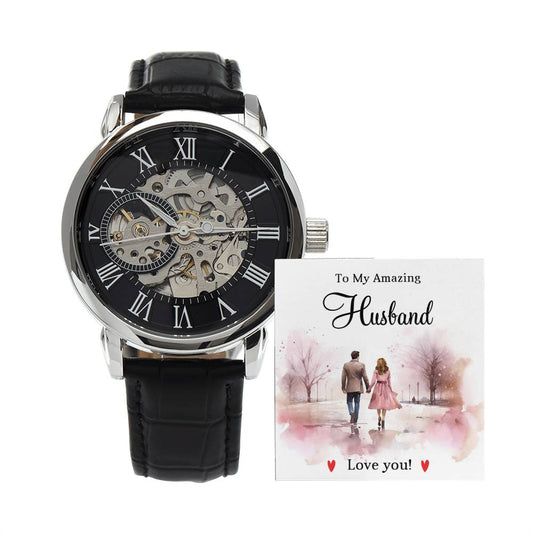 To My Amazing  Husband - Gift For Husband -  Men's Openwork Watch