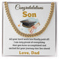 Congratulations Son: Graduation Cuban Link Chain (OREO + LUX BOX + LENGTH EXTENSION)