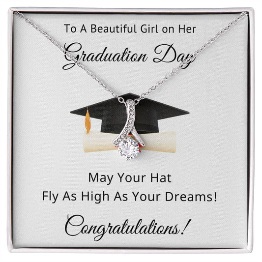 To A Beautiful Girl: Graduation Alluring Beauty Necklace (Yellow & White Gold Variants)