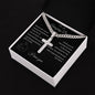 Gift for Dad | Personalized Steel Cross Necklace on Cuban Chain w/ MC