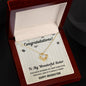 To My Wonderful Sister: Graduation Love Knot Necklace (Yellow & White Gold Variants)