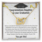 Congratulations Daughter: Graduation Interlocking Hearts Necklace (Yellow & White Gold Variants)