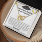 Congratulations Daughter: Graduation Interlocking Hearts Necklace (Yellow & White Gold Variants)