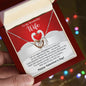 To My Wife - Gift For Wife - Happy Valentine's Day - Interlocking Hearts Necklace