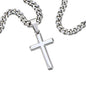 Gift for Dad | Artisan Cross Necklace on Cuban Chain w/ MC