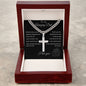 Gift for Dad | Artisan Cross Necklace on Cuban Chain w/ MC