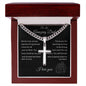 Gift for Dad | Artisan Cross Necklace on Cuban Chain w/ MC