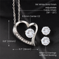Gift for Mom | Forever Love Necklace + Clear CZ Earrings