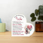To My  Beautiful Wife - Gift For Wife -  Acrylic Heart Plaque