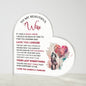 To My  Beautiful Wife - Gift For Wife -  Acrylic Heart Plaque