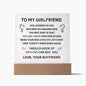 To My Girlfriend - Gift For Girlfriend -  Acrylic Square Plaque