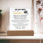 To My Boy: Graduation Acrylic Square Plaque
