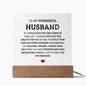 To My Wonderful Husband - Gift For Husband - Acrylic Square Plaque