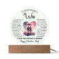 To My Wife - Gift For Wife - Happy Valentine's Day  - Acrylic Circle Plaque