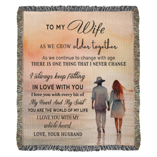 To My Wife - Blanket From Husband - Heirloom Woven Blanket