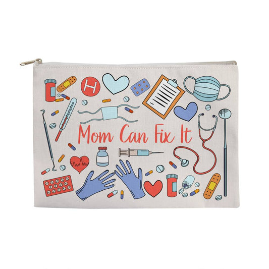 Mom Can Fix It | Fabric Zippered Pouch Large