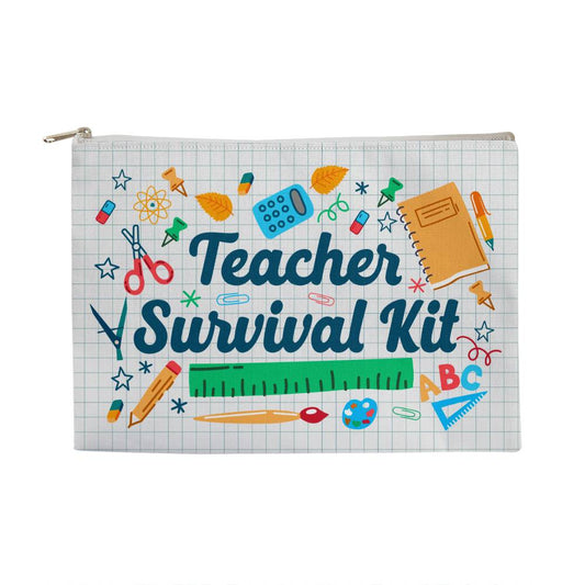 Teacher Survival Kit | Fabric Zippered Pouch Large