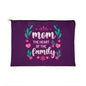 Mom - The Heart of the Family - Fabric Zippered Pouch Small