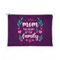 Mom - The Heart of the Family - Fabric Zippered Pouch Small