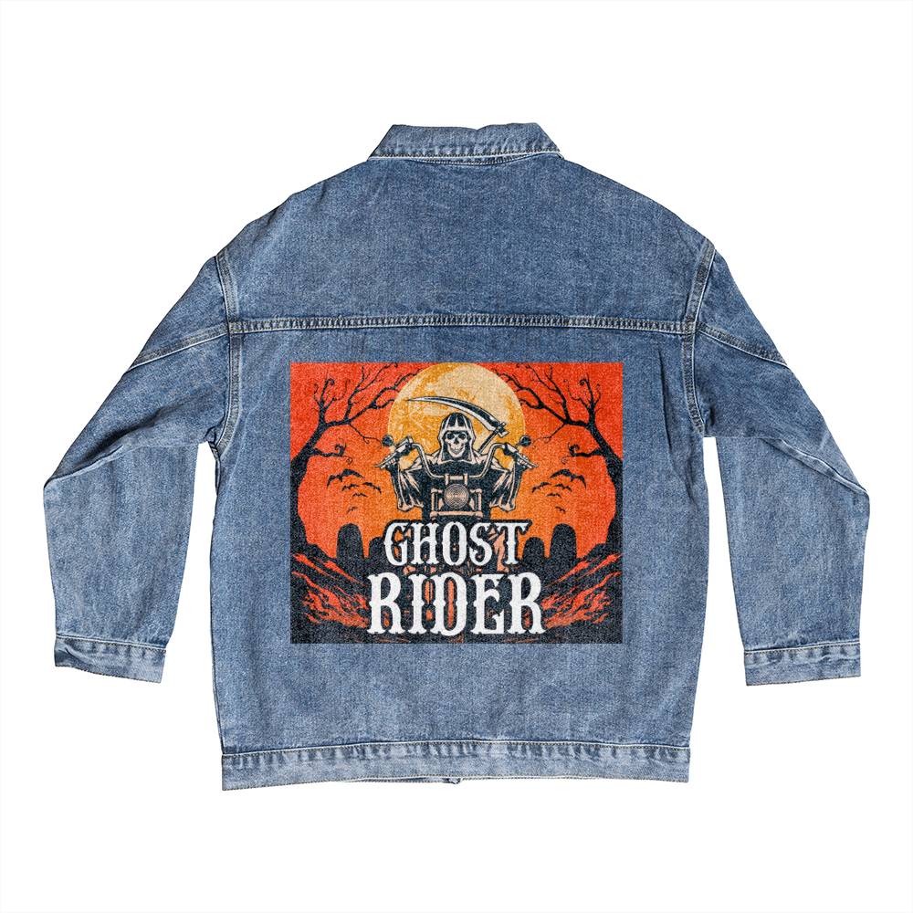 GHOST RIDER | Men's DTG Denim Jacket – 4 Seasons of Gifting