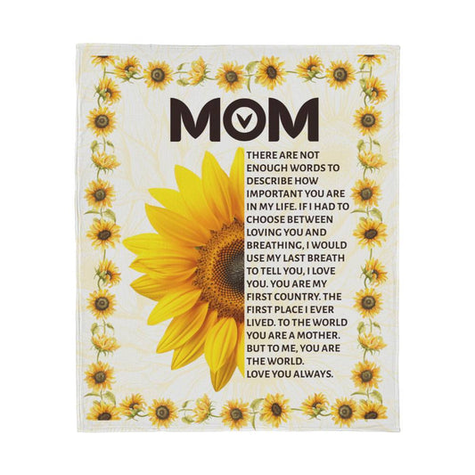 Dear Mom-There are not enough words - Vertical | Jersey Fleece Blanket 50" x 60"