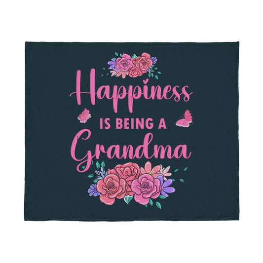 Happiness is being a Grandma 50x60 | Jersey Fleece Blanket