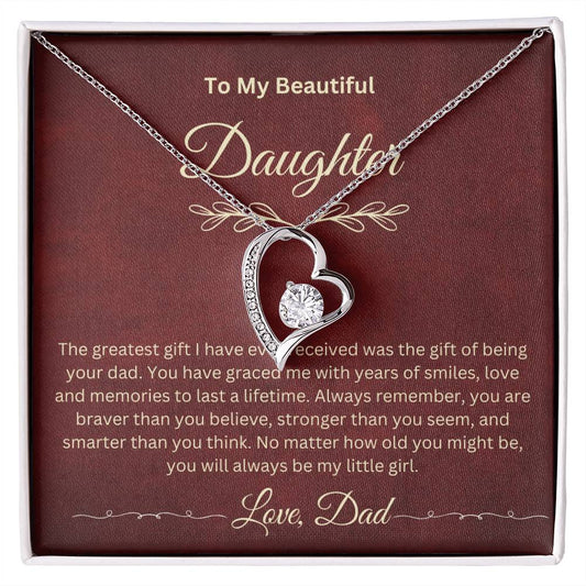 Gift for Daughter | Forever Love Necklace with On Demand Message Card